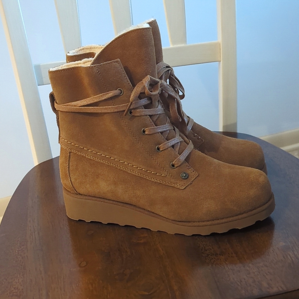 Bearpaw Women’s Krista Wedge Boots US 9 Brown/ Hickory USED ONCE LIKE NEW